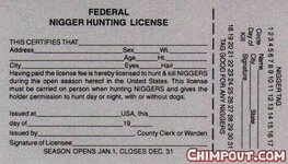 nigger hunting license.jpg